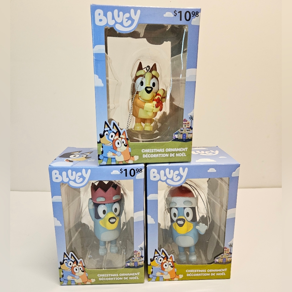 Kurt Adler Bluey Bingo Christmas Ornament Set of 3 NEW